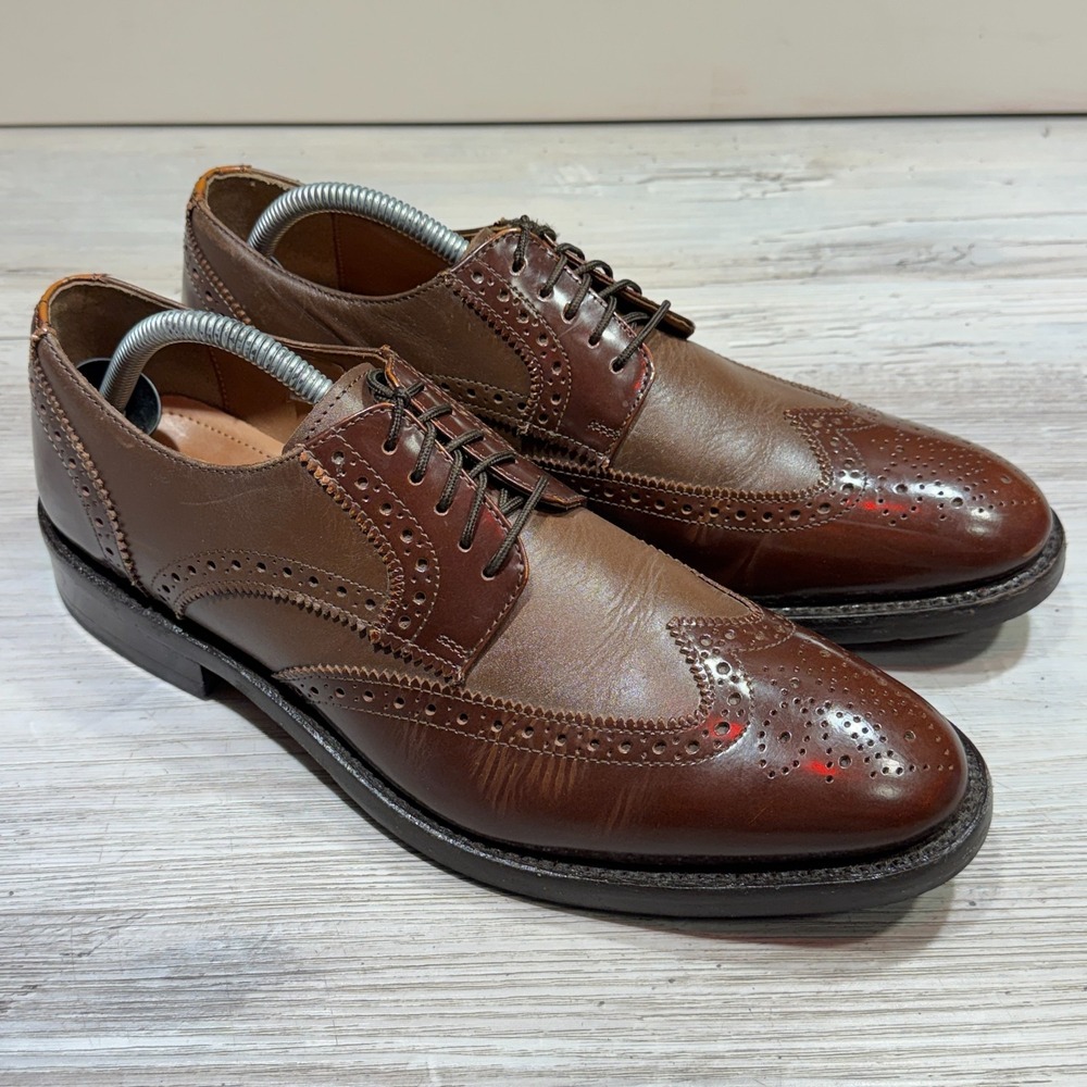 Samuel Windsor Brogues Mens Sz UK 9 US 11 Brown Grain Leather Wingtip‎ Hand Made